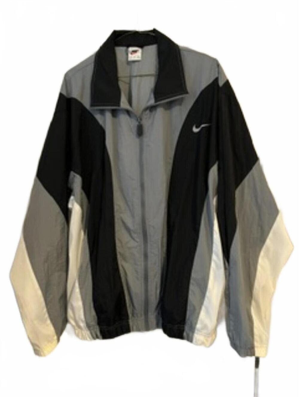 Nike Gray/Black Colorblock Full Zip Windbreaker Jacket XL